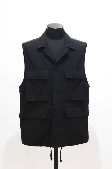TUMBLED ORGANIC COTTON POPLIN B.D.U VEST / タンブル オーガニック コットン ポプリン バトル ドレス ユニフォーム ベスト
