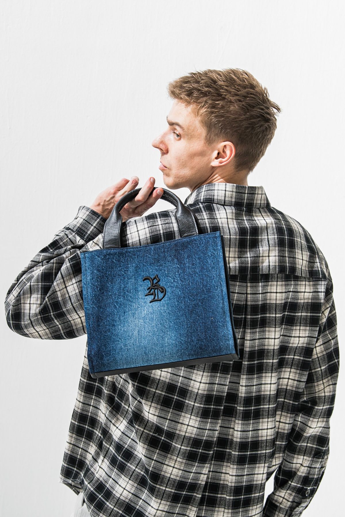 DENIM MIDDLE TOTE BAG  / DECADEコラボ デニムミドルトートバッグ