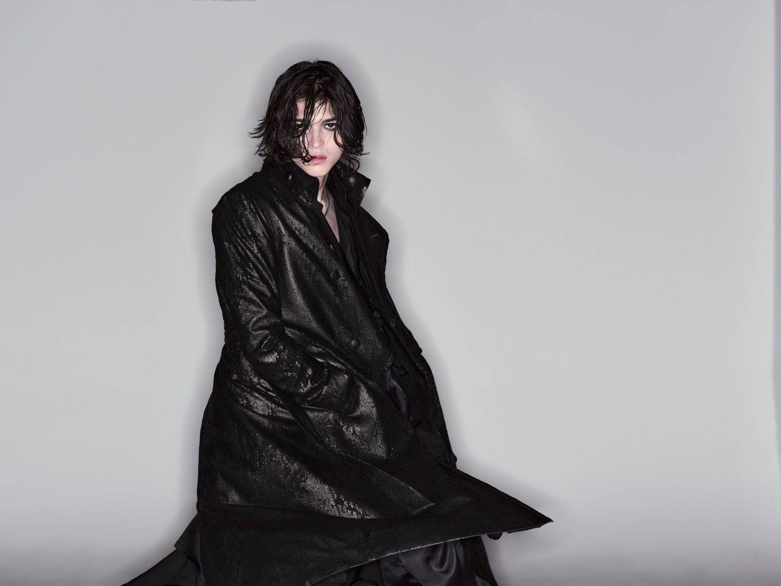 Cross Dot Fleece Long Napoleon Coat / クロス ドット フリース ロング ナポレオン コート