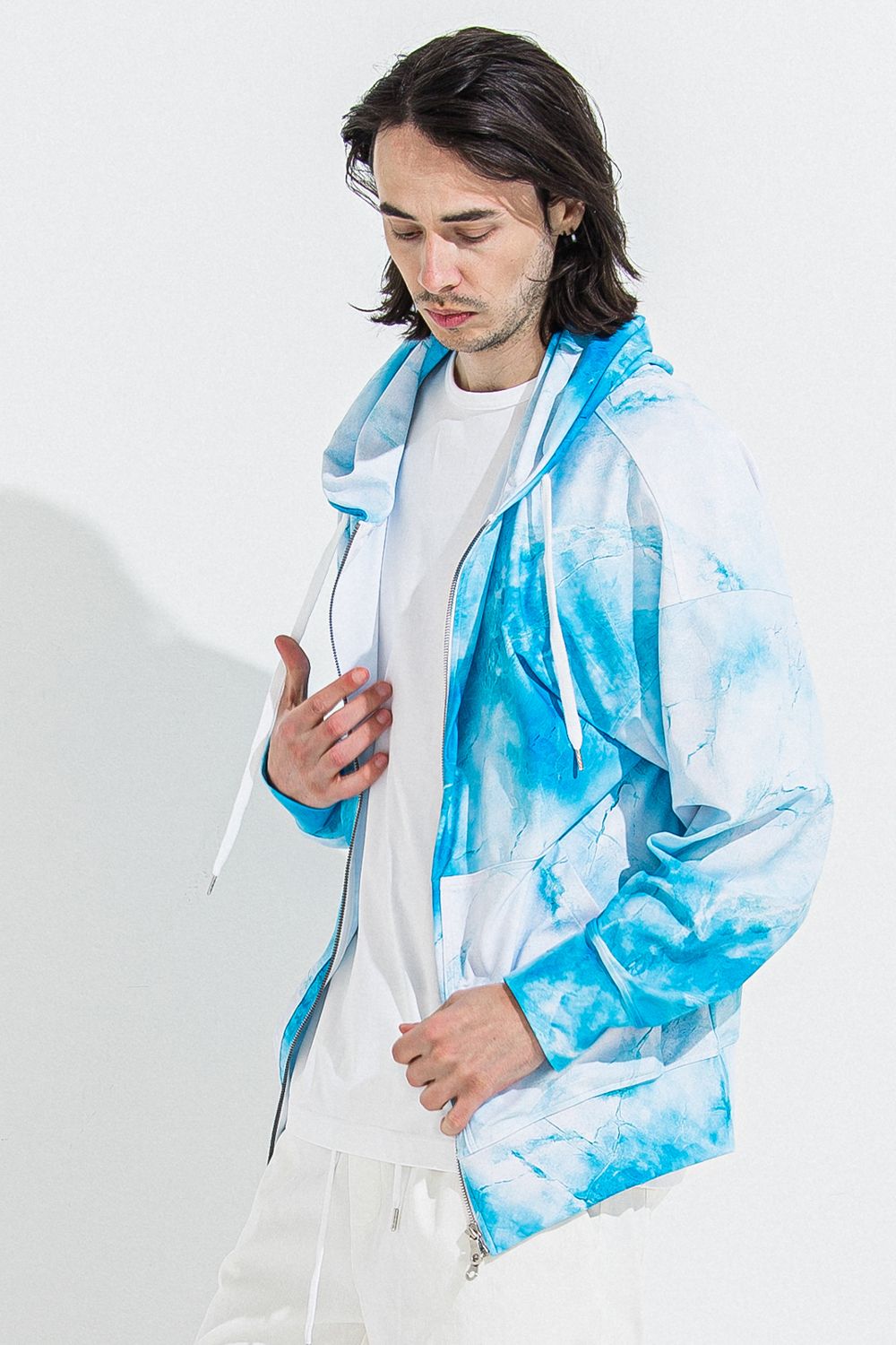 RASH OVER ZIPUP HOODIE / オーバーサイズ ジップアップ ラッシュガード パーカー
