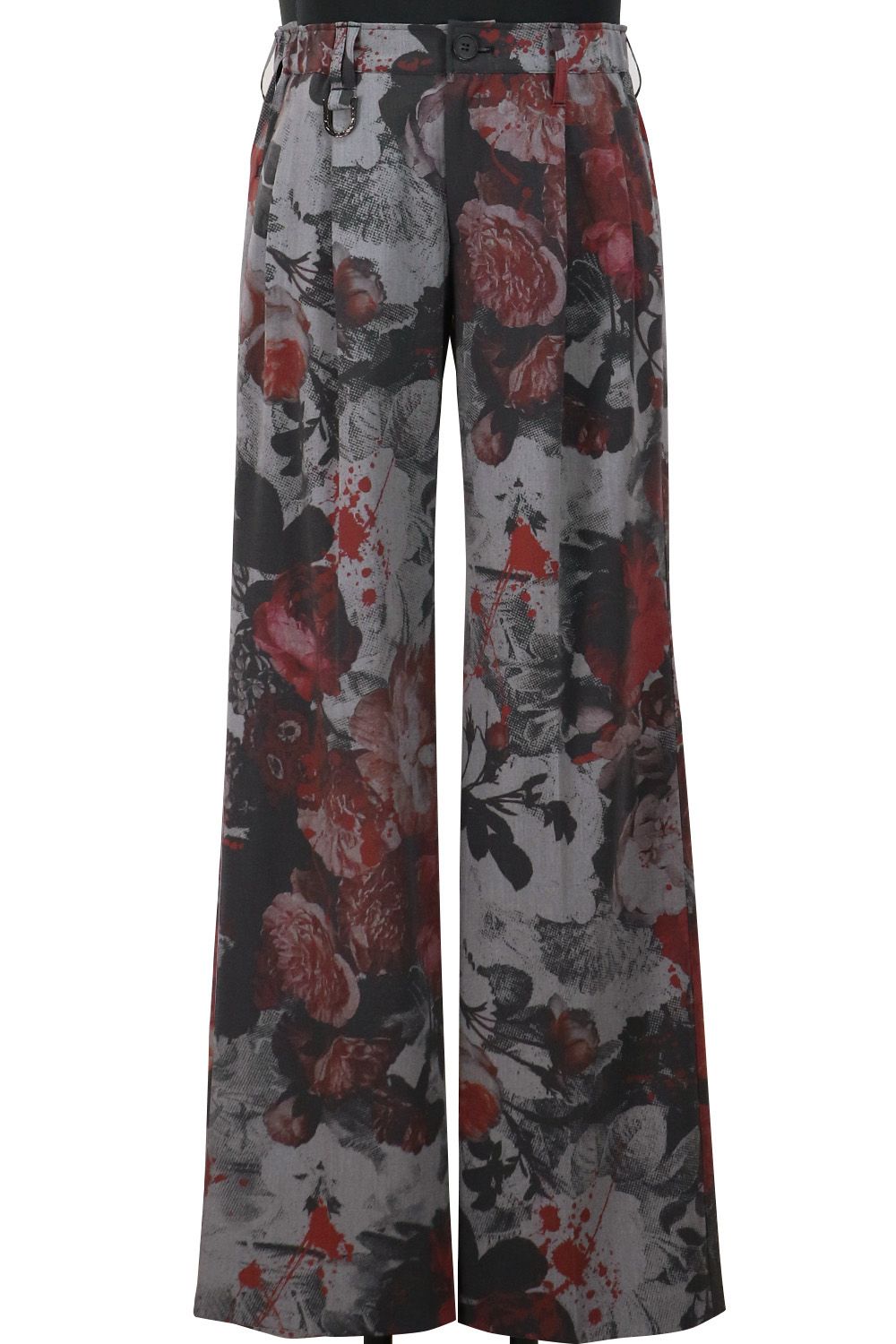 Gray Flora Gabardine Wide Slacks / グレー フローラ ギャバジン ワイドスラックス