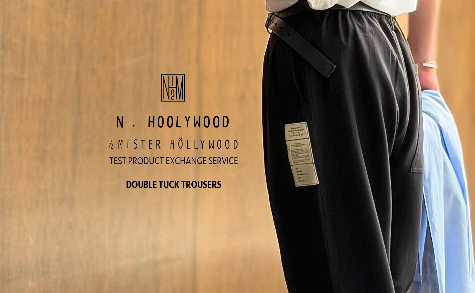 N.HOOLYWOOD TEST PRODUCT EXCHANGE SERVICE DOUBLE TUCK TROUSERS