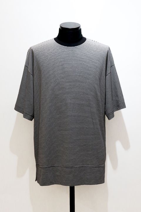 30/- ORGANIC COTTON BORDER KNIT BOX Tee / オーガニックコットン ボーダー ニット ボックス Tシャツ