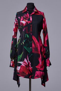Eco Decine Bougainvillia Shirring Cuffs Flare Shirt / ブーゲンビリア シャーリング カフス フレアシャツ