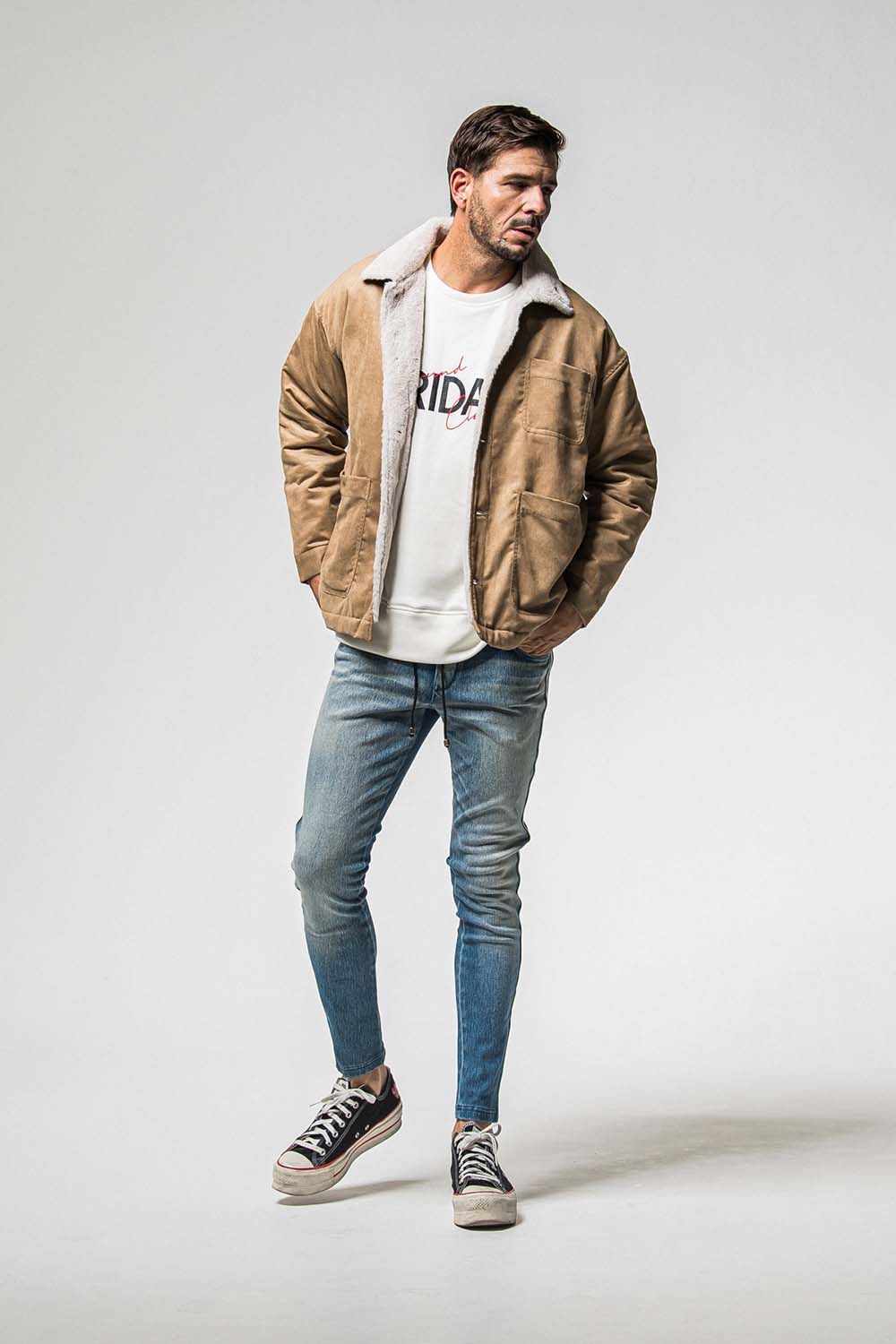 FRIDAY OLD LOGO VELOURS FLEECE TRAINER / フライデー オールドロゴ ベロア フリース トレーナー