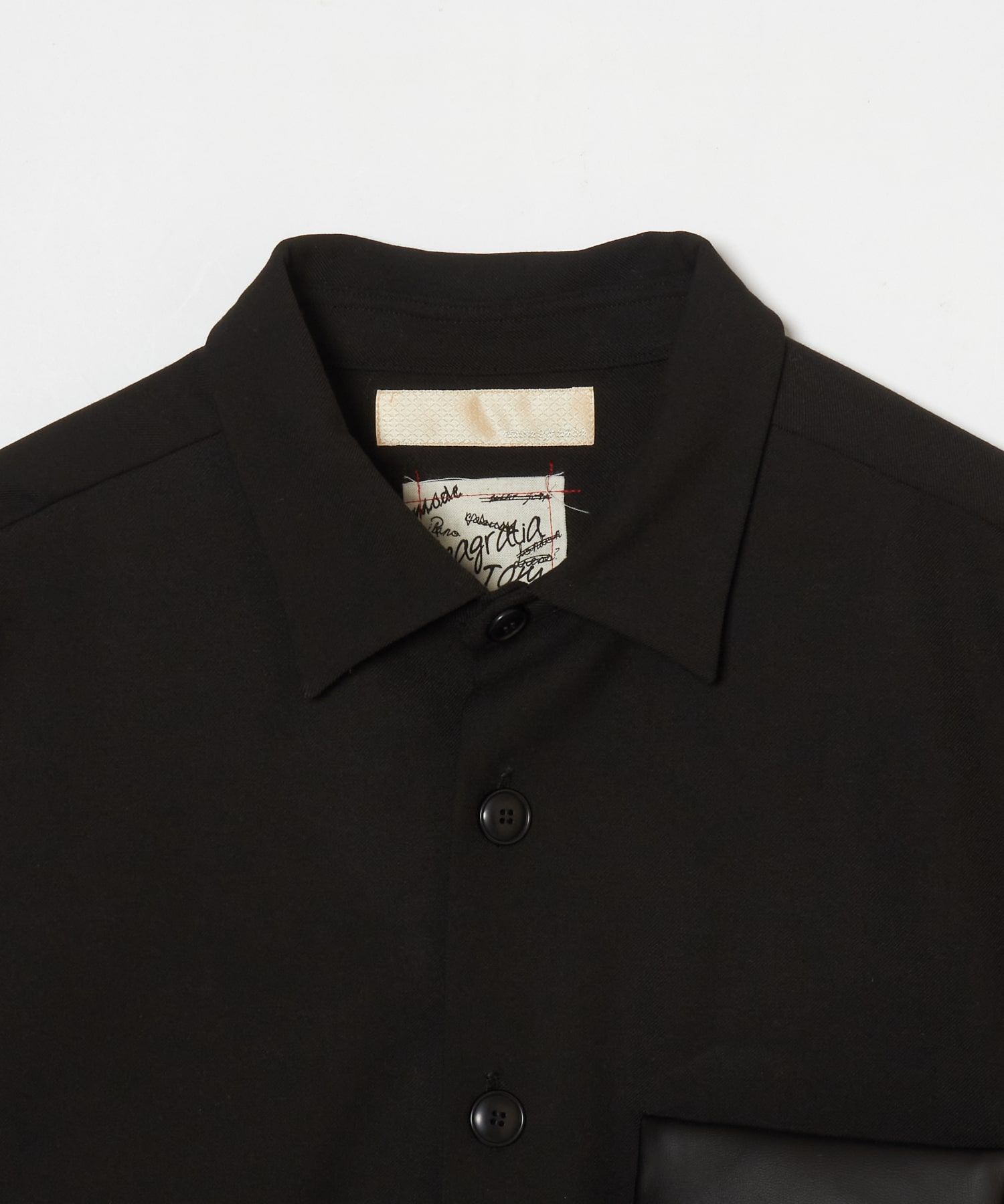 Eco leather pocket SH / エコレザー ポケット シャツ