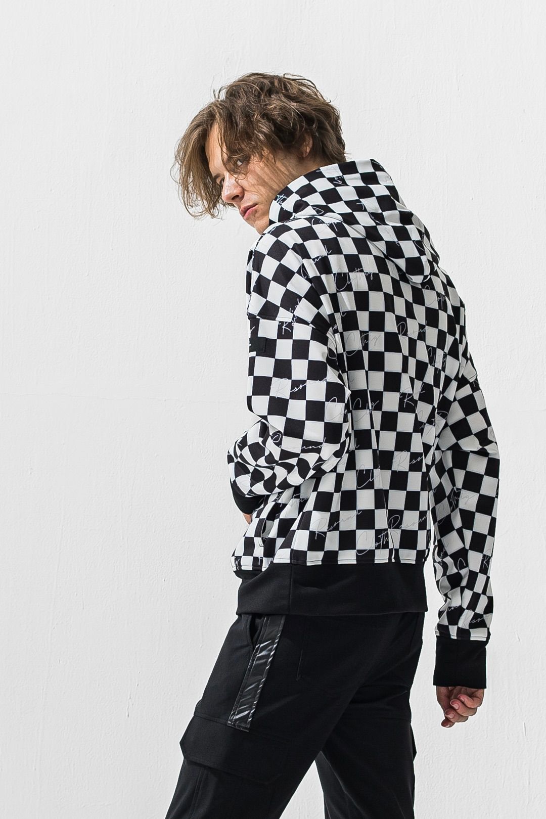 CHECKER FLAG FLEECE HOODIE / チェッカーフラッグフリースフーディ