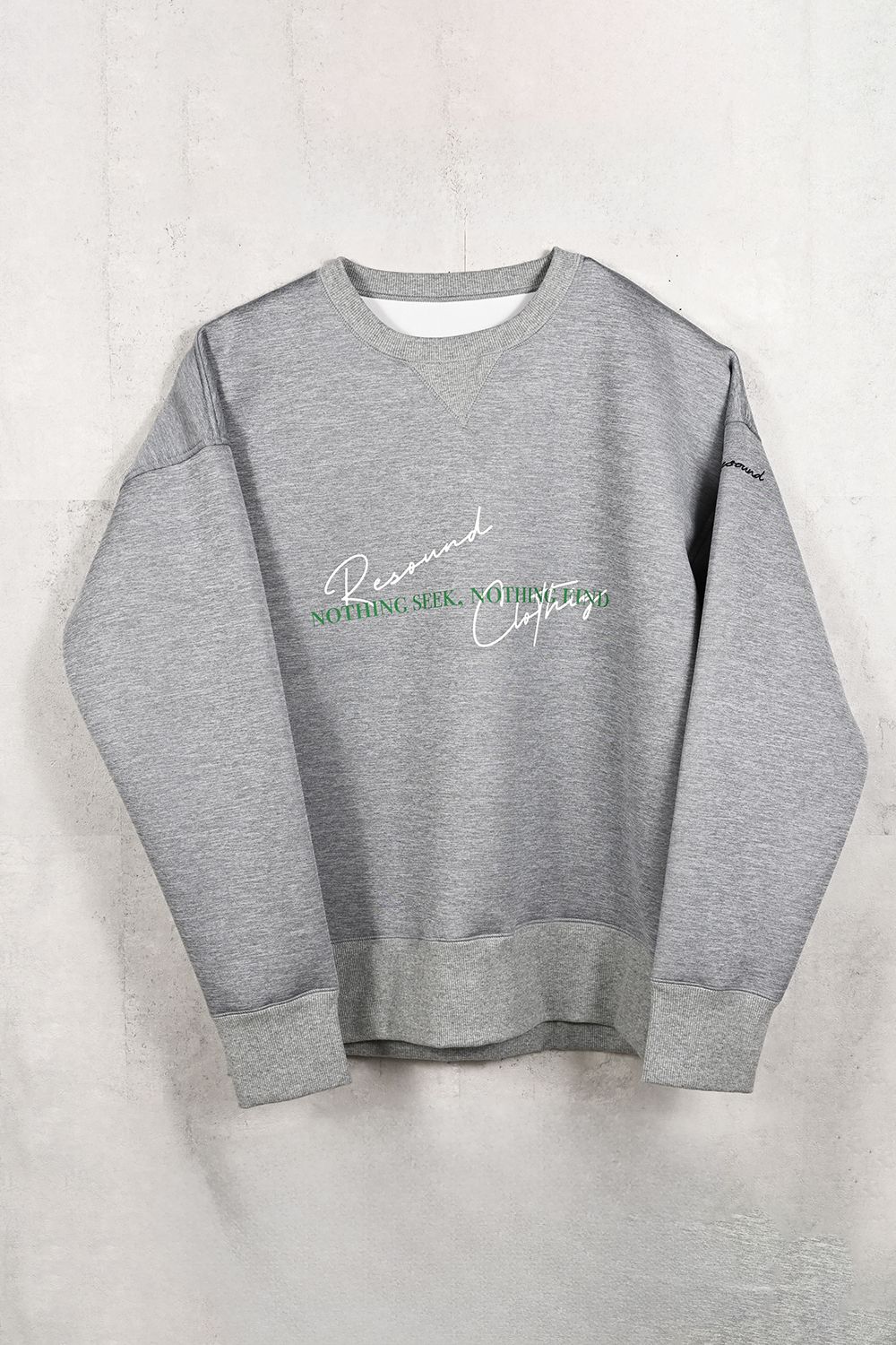 HD NOTHING DROP TRAINER / ドロップショルダー メッセージプリント ルーズトレーナー