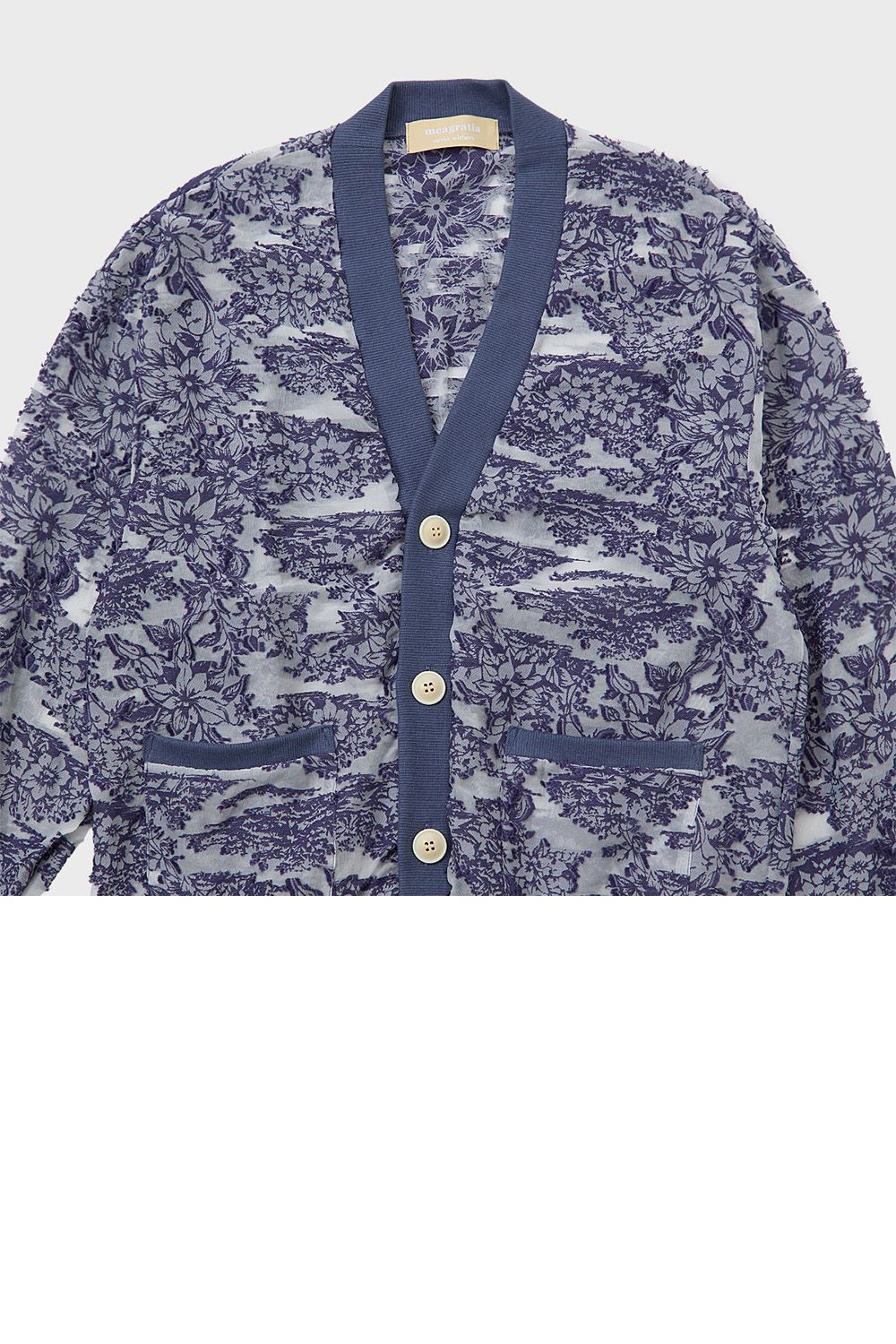 Cut jacquard sheer cardigan / カットジャガード シアー カーディガン