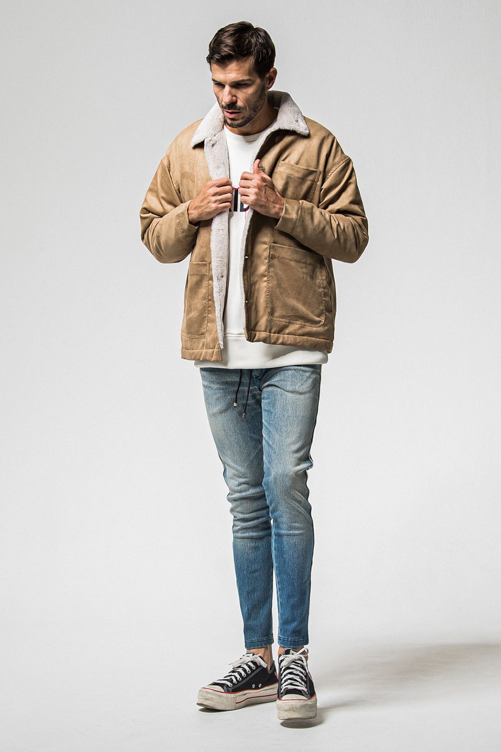 FRIDAY OLD LOGO VELOURS FLEECE TRINER / FRIDAYコラボ オールドロゴ 裏ベロアフリーストレーナー