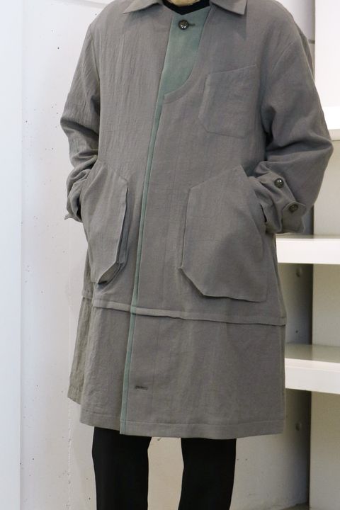 meagratia Mixed texture Knit & 2way spring coat