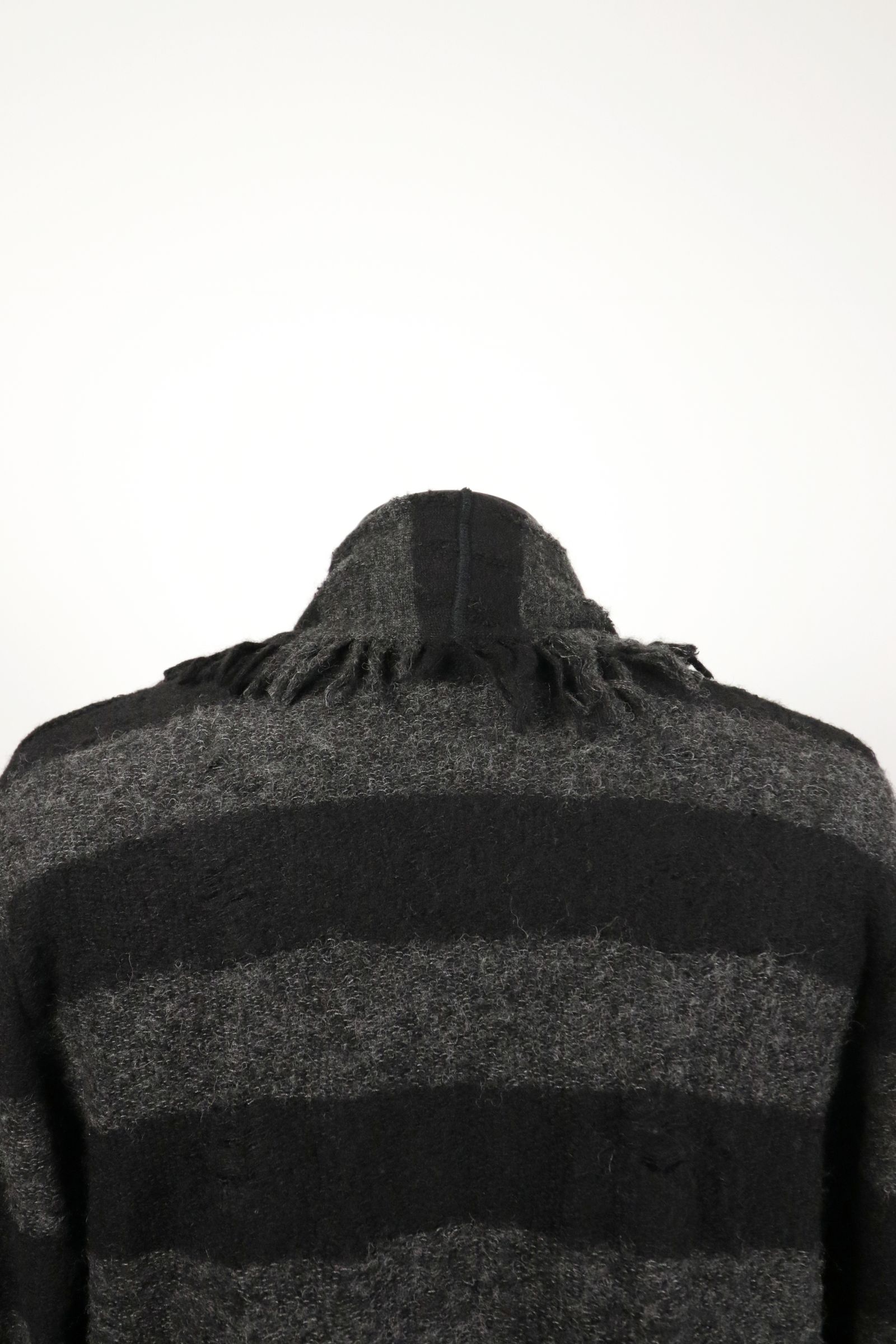 Damage Border Shawl Cardigan / ダメージボーダー ニット ショール カーディガン