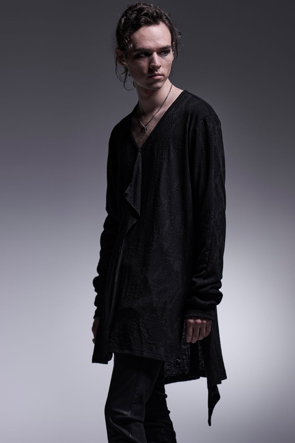 Python JQD Flare Frill T-Shirt / パイソンジャガード フレアフリルTシャツ