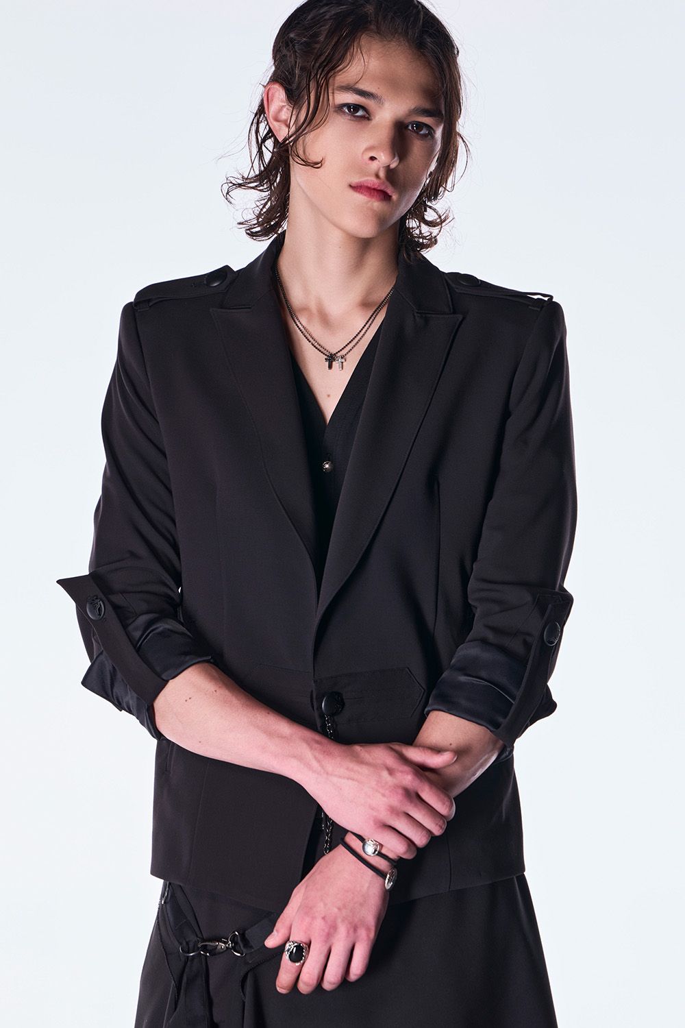 PE Gabardine Short Goth Jacket / ポリエステル ギャバジン ショート ゴス ジャケット