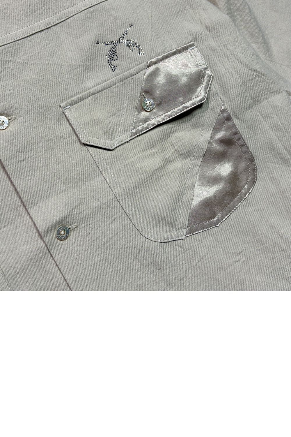 CO/W VIYELLA SHIRT/CR / コットン ビエラ ショートスリーブ オープンカラーシャツ クリスタルクロスガン