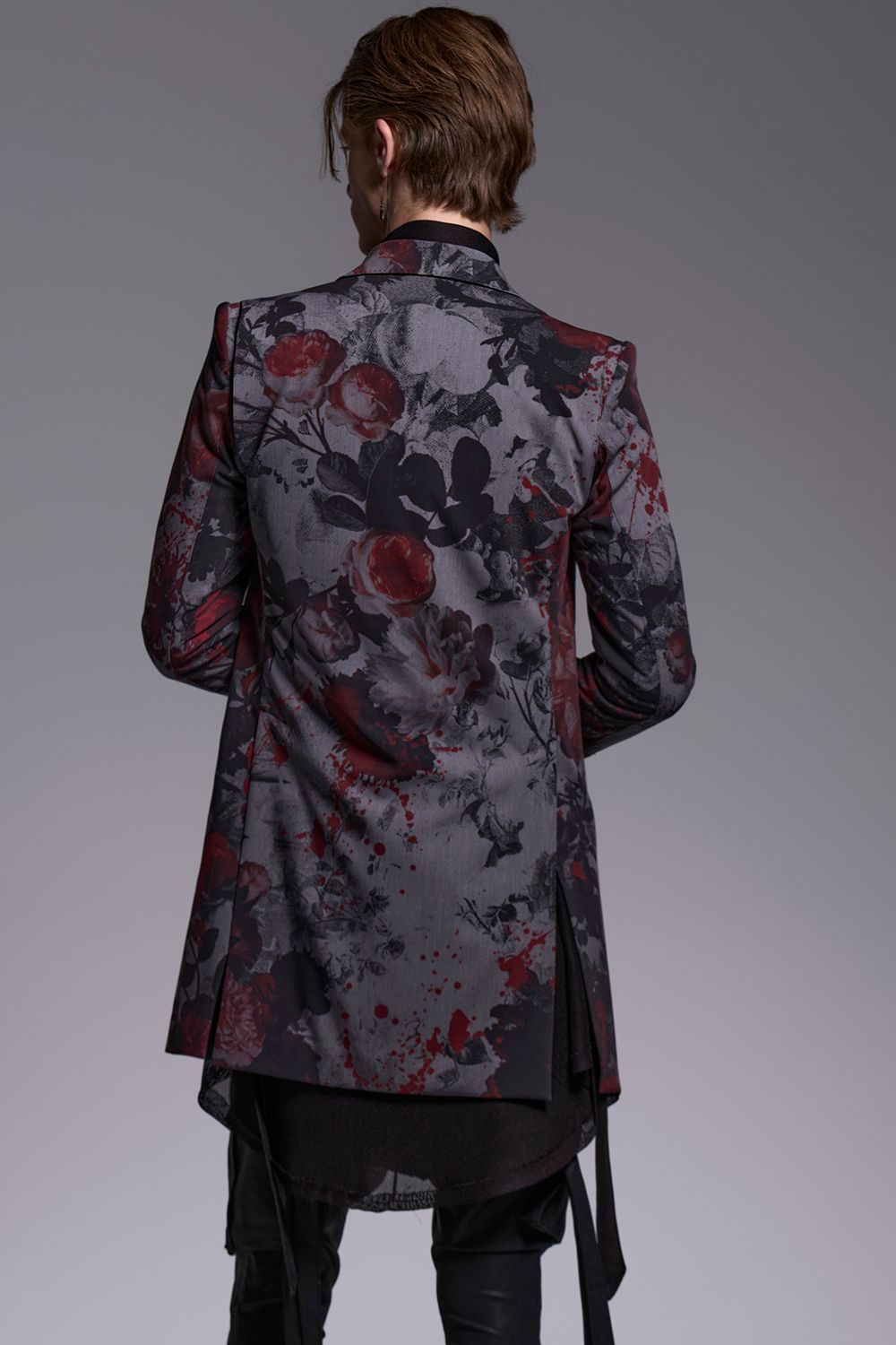 Gray Flora Gabardine Long Jacket / グレーフローラギャバジン ロングジャケット