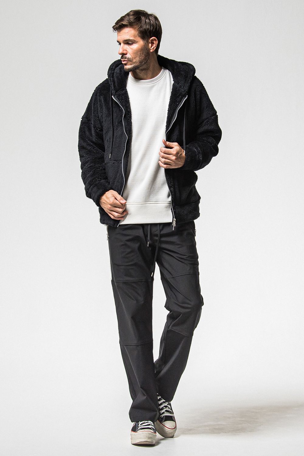 BOA ZIP LOOSE HOODIE / ボア ジップ ルーズ フーディ