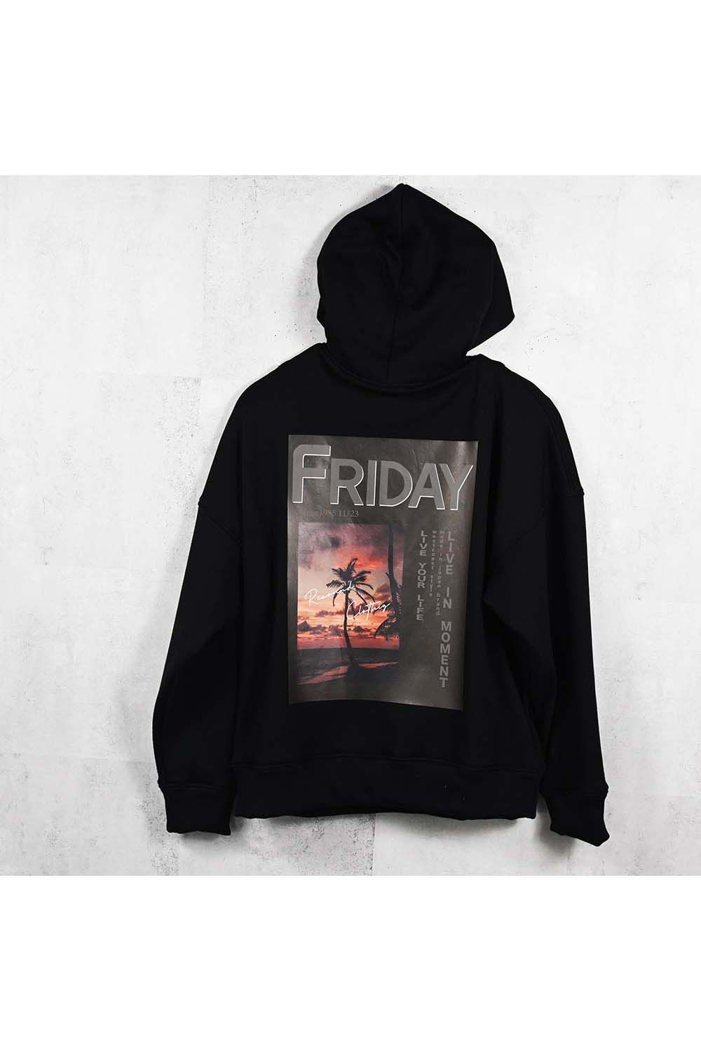 FRIDAY OLD COVER VELOURS FLEECE HOODIE / フライデー オールドカバー ベロア フリース フーディ