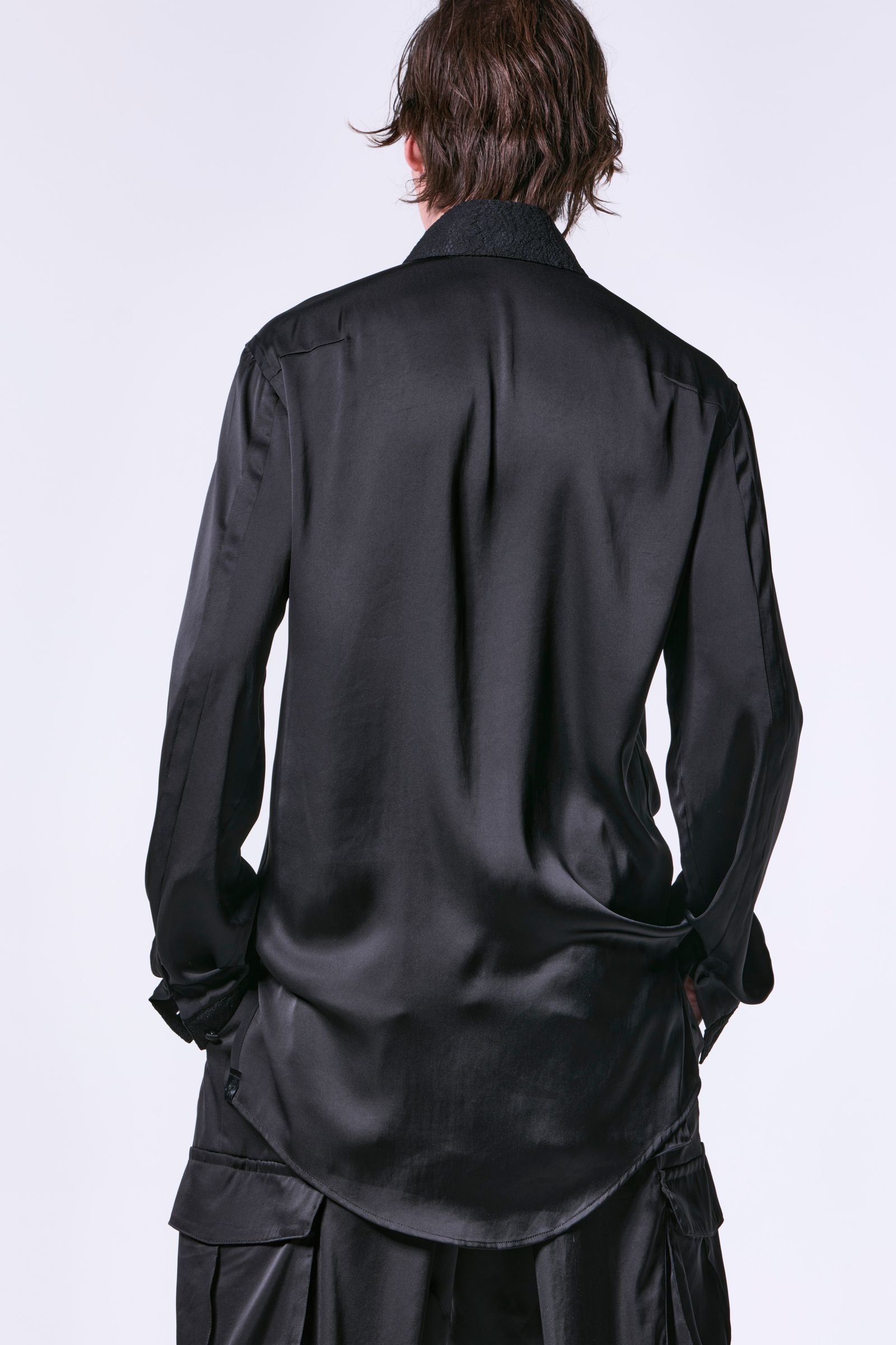 Vintage Satin Single Frill Shirt / ヴィンテージサテン シングルフリルシャツ
