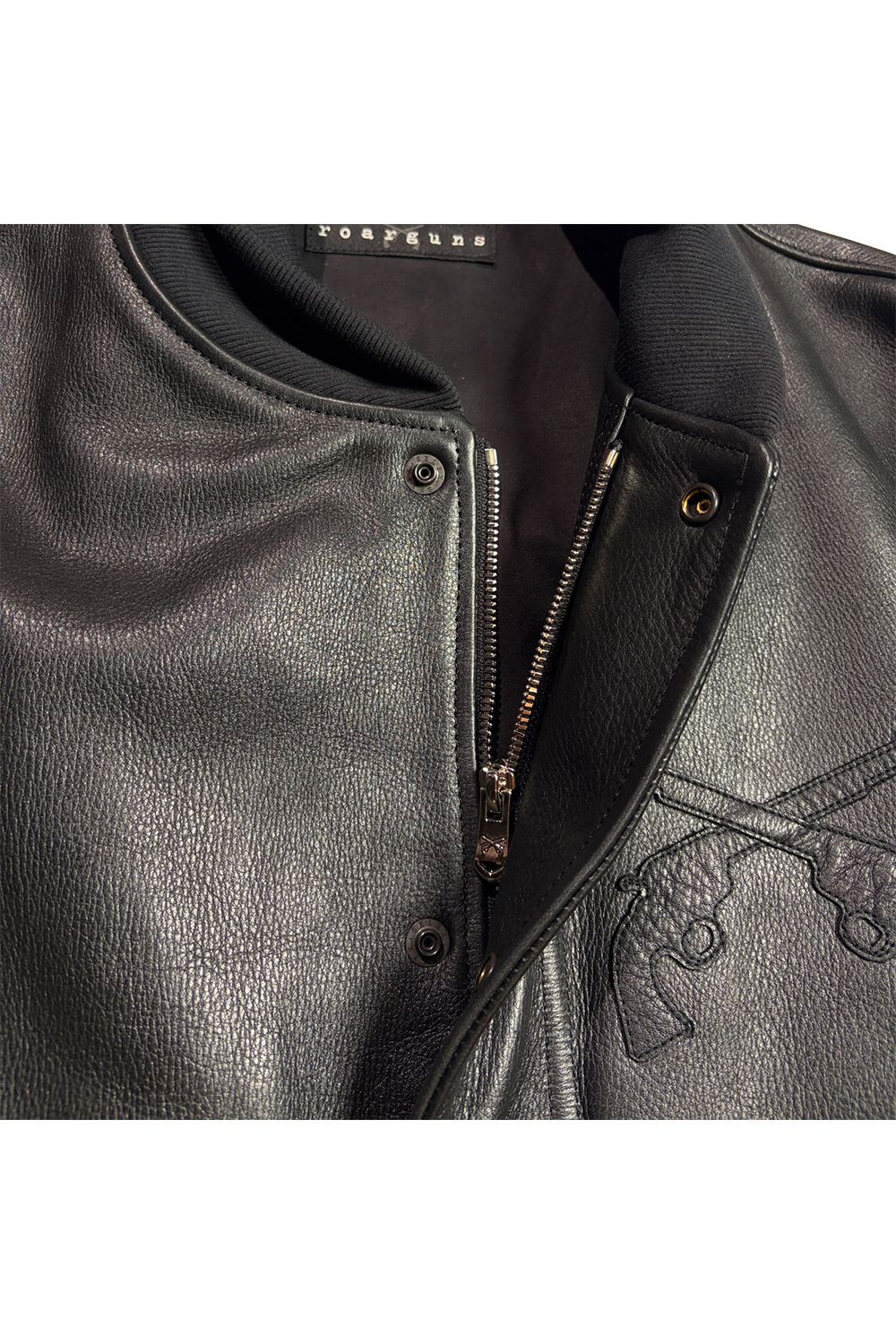 COW LEATHER RIB JKT / カウレザー リブ ジャケット スタジャン
