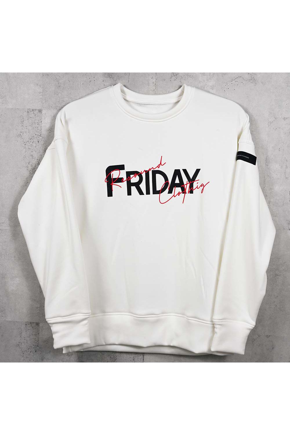 FRIDAY OLD LOGO VELOURS FLEECE TRINER / FRIDAYコラボ オールドロゴ 裏ベロアフリーストレーナー
