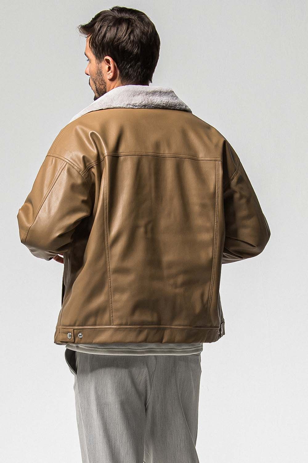 LEATHER FUR OVER G  / レザー ファー オーバー Gジャン