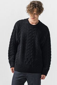 cable law sweater  / ケーブル ローゲージ セーター