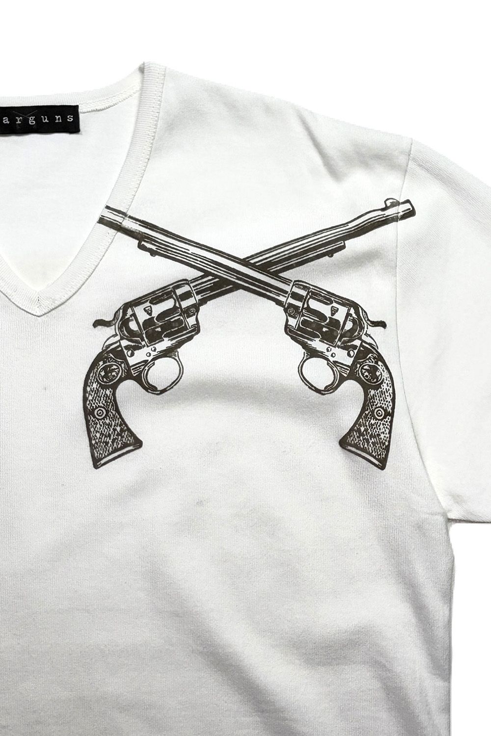 ARCHIVE VN/TEE FLOCK / アーカイブ Vネック Tシャツ フロッキープリントクロスガン