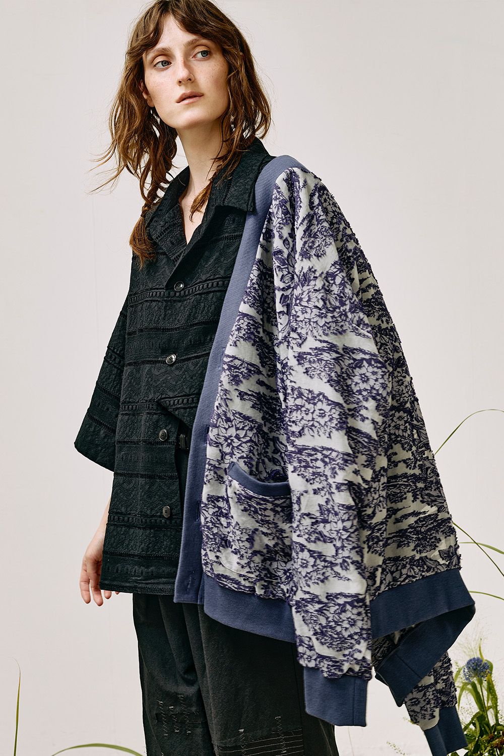 Cut jacquard sheer cardigan / カットジャガード シアー カーディガン