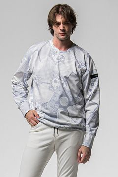 PAISLEY BACK FLEECE DROP TRAINER / 裏起毛 ペイズリー柄 ルーズトレーナー