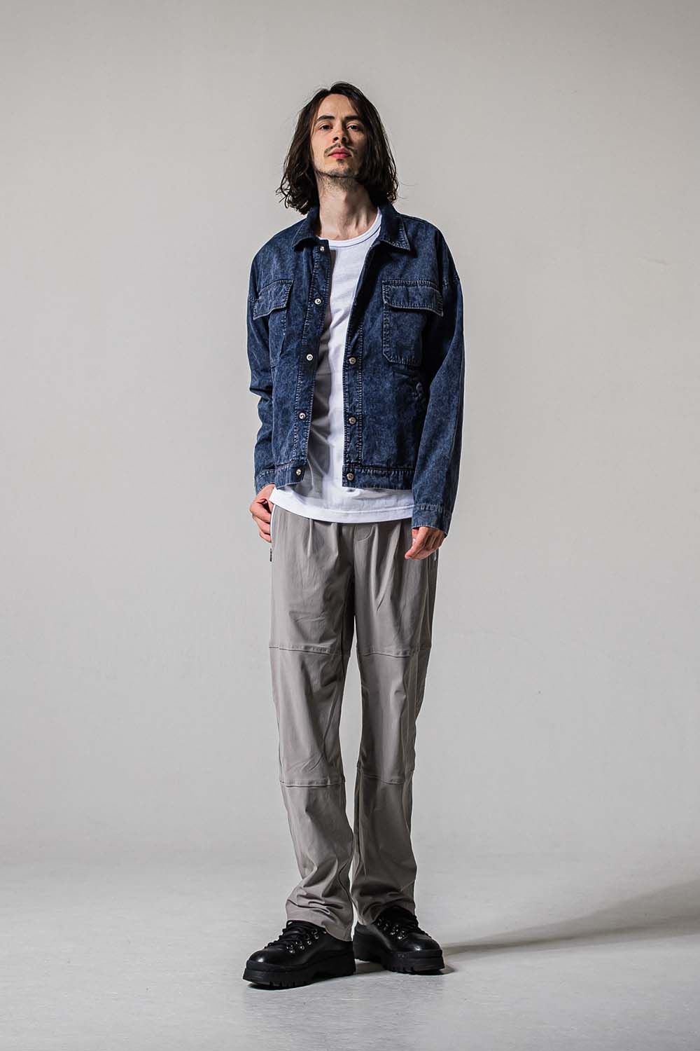 JOHNSON LINE NYLON WIDE PT / ジョンソン ナイロン ラインワイドパンツ