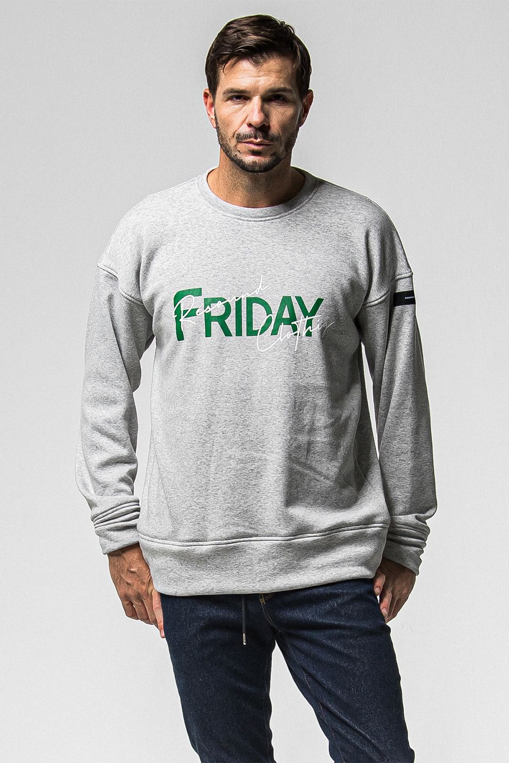 FRIDAY OLD LOGO VELOURS FLEECE TRINER / FRIDAYコラボ オールドロゴ 裏ベロアフリーストレーナー