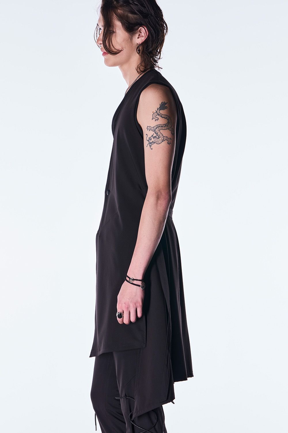 PE Gabardine Flare Vest / ポリエステル ギャバジン フレア ベスト