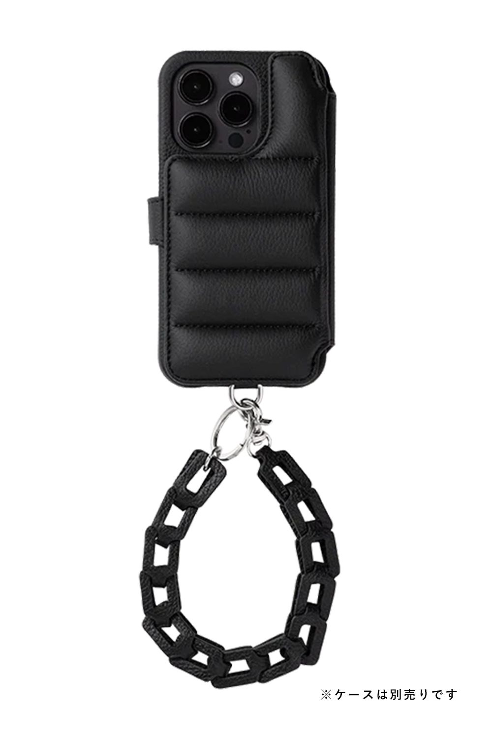 Hand STRAP Rectangle  / レクタングルチェーン レザーハンドストラップ｜ブラック