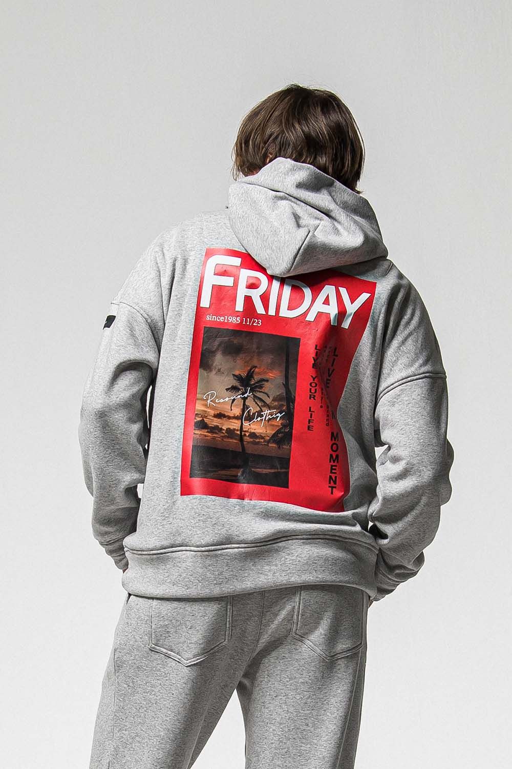 FRIDAY OLD COVER VELOURS FLEECE HOODIE / フライデー オールドカバー ベロア フリース フーディ