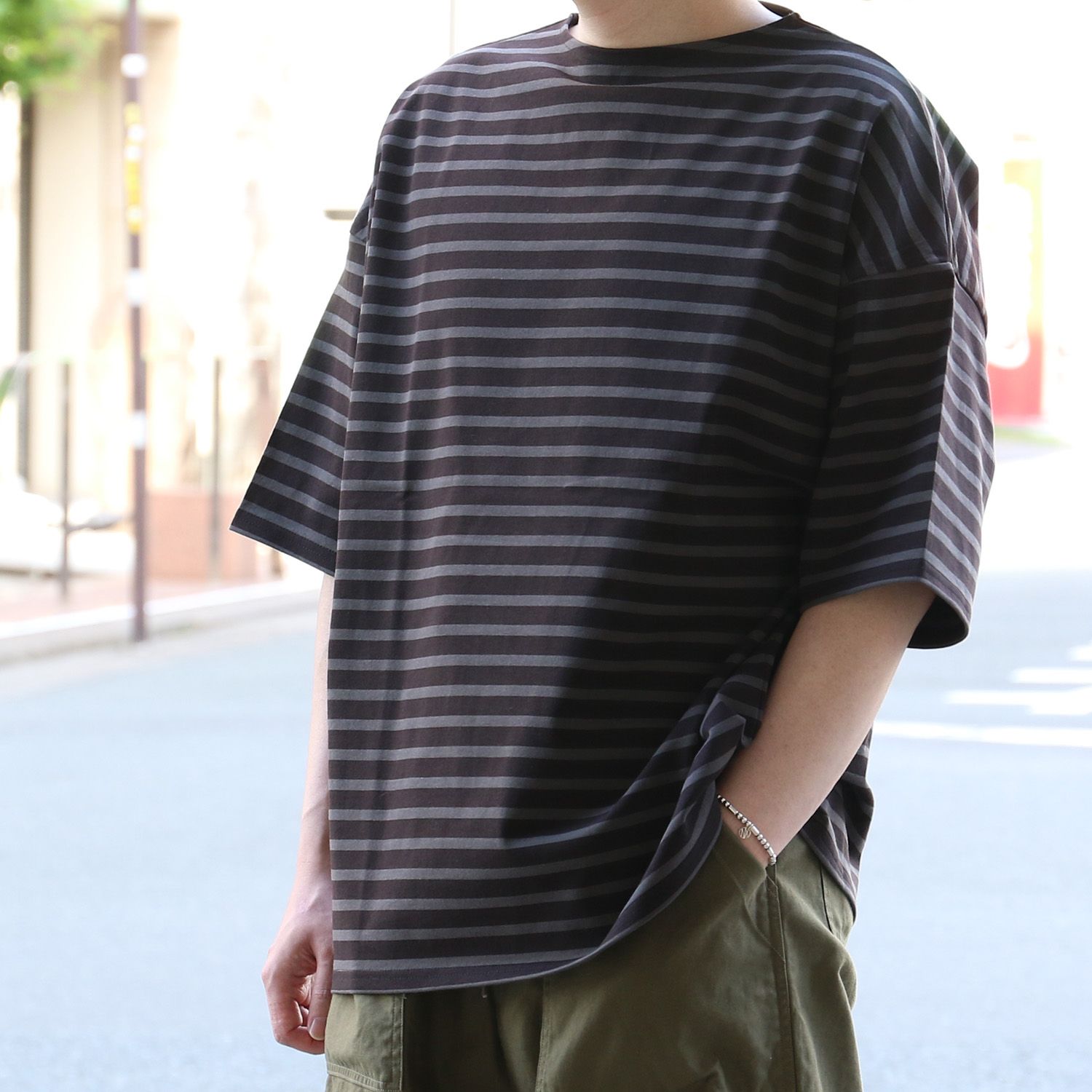 marka - 30//1 ORGANIC COTTON KNIT BASQUE SHIRT S/S / オーガニックコットン ニット バスクシャツ  ショートスリーブ | laid-back