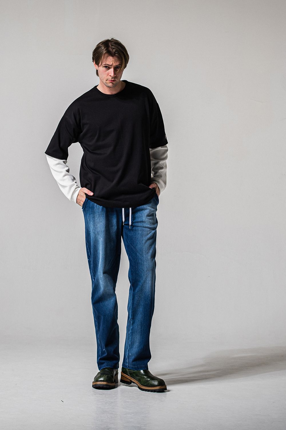 FAKE LAYERED WAFFLE LONG SLEEVE / フェイクレイヤード ワッフル ロングスリーブ