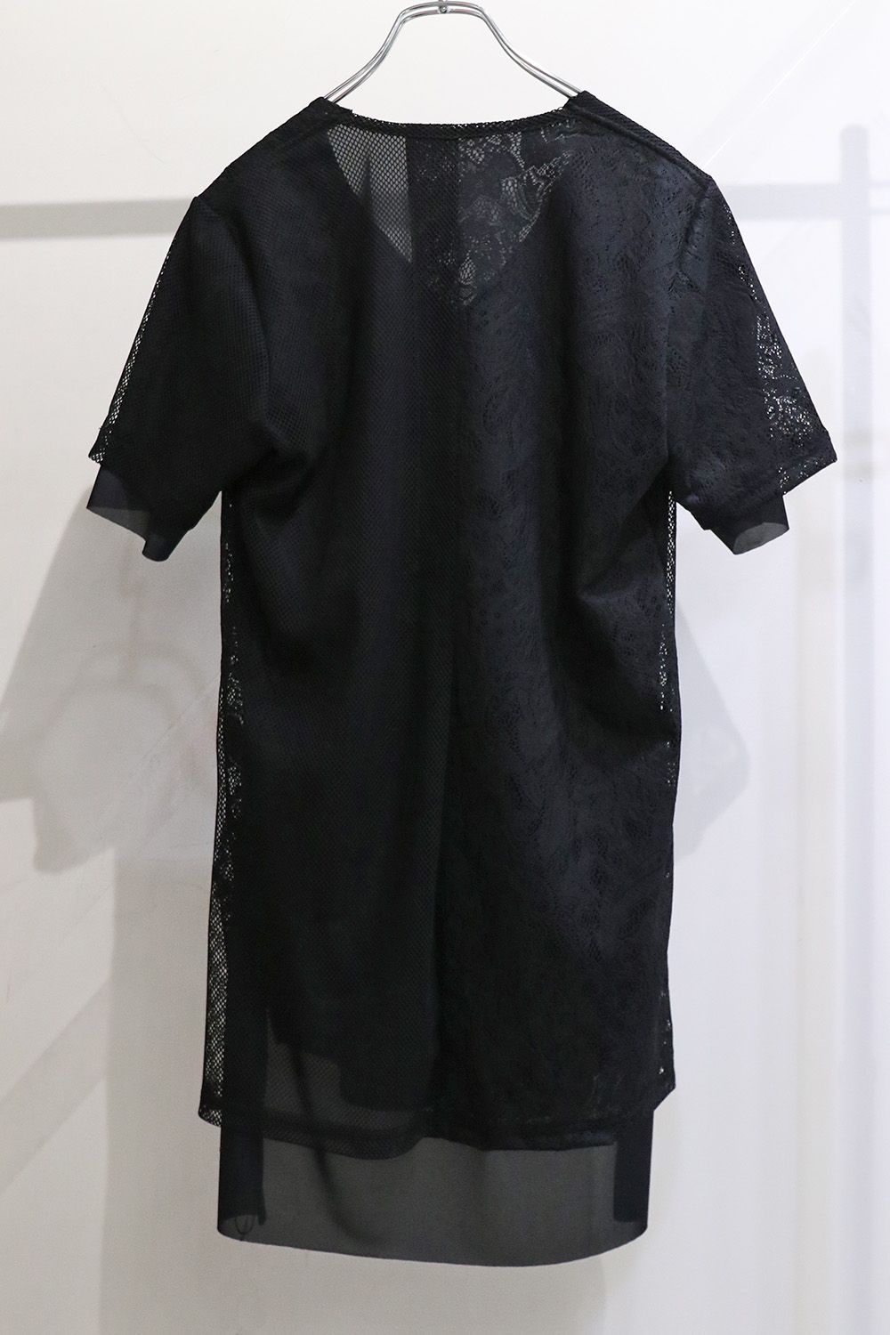 Lace&Mesh + Lining Jersey Layered T-Shirt / レースアンドメッシュ ジャガード ジャージ レイヤード ティーシャツ