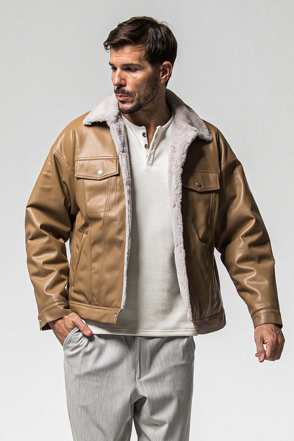 LEATHER FUR OVER G  / レザー ファー オーバー Gジャン