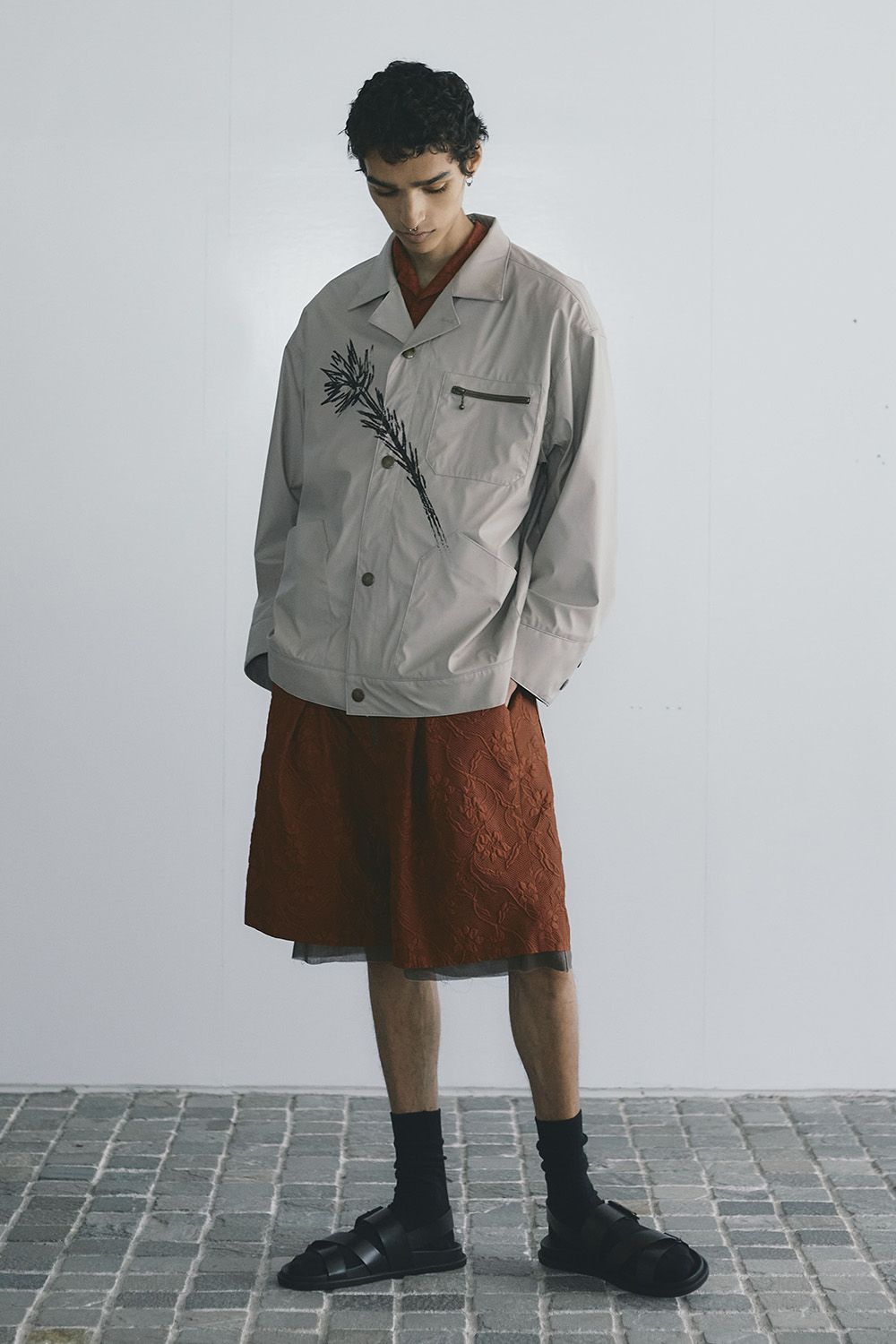 Embossing S/S open collar SH / エンボス ショートスリーブ オープンカラー シャツ