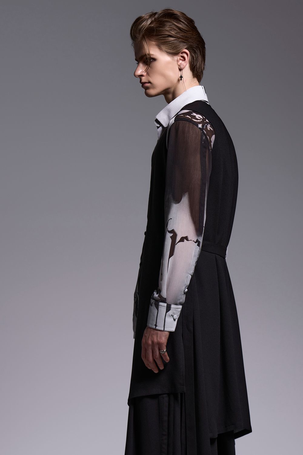 Crape Long Flare Vest / クレープ ロングフレアベスト