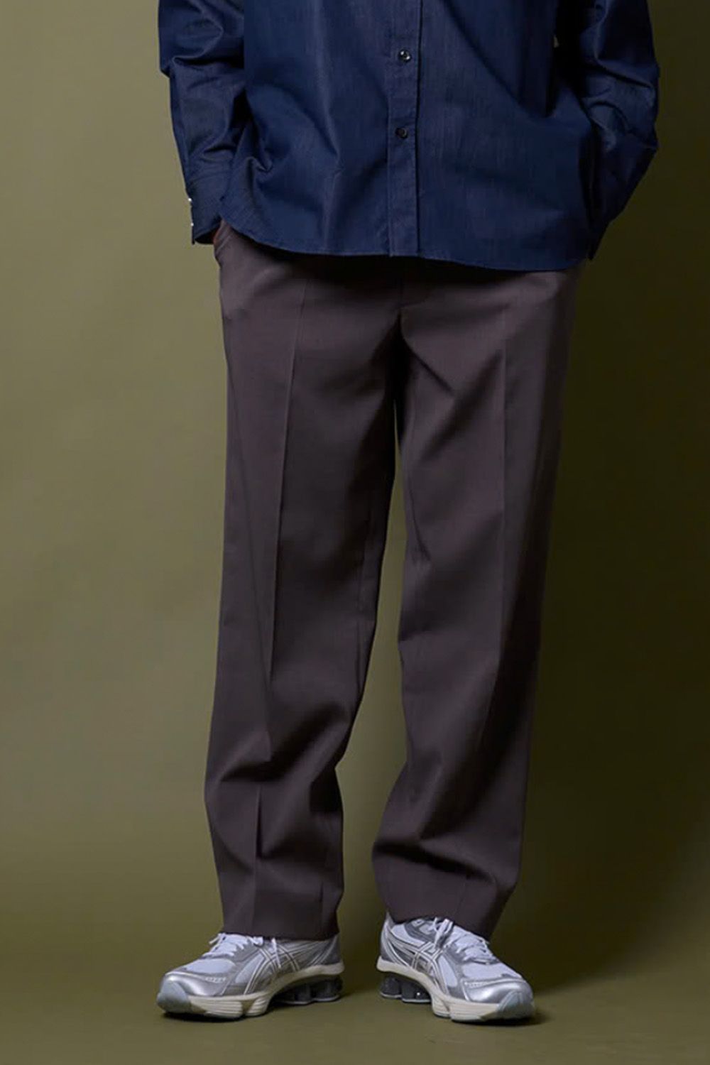 BACK "GOMU" 1 TUCK PANTS  / バック ゴム 1タック パンツ