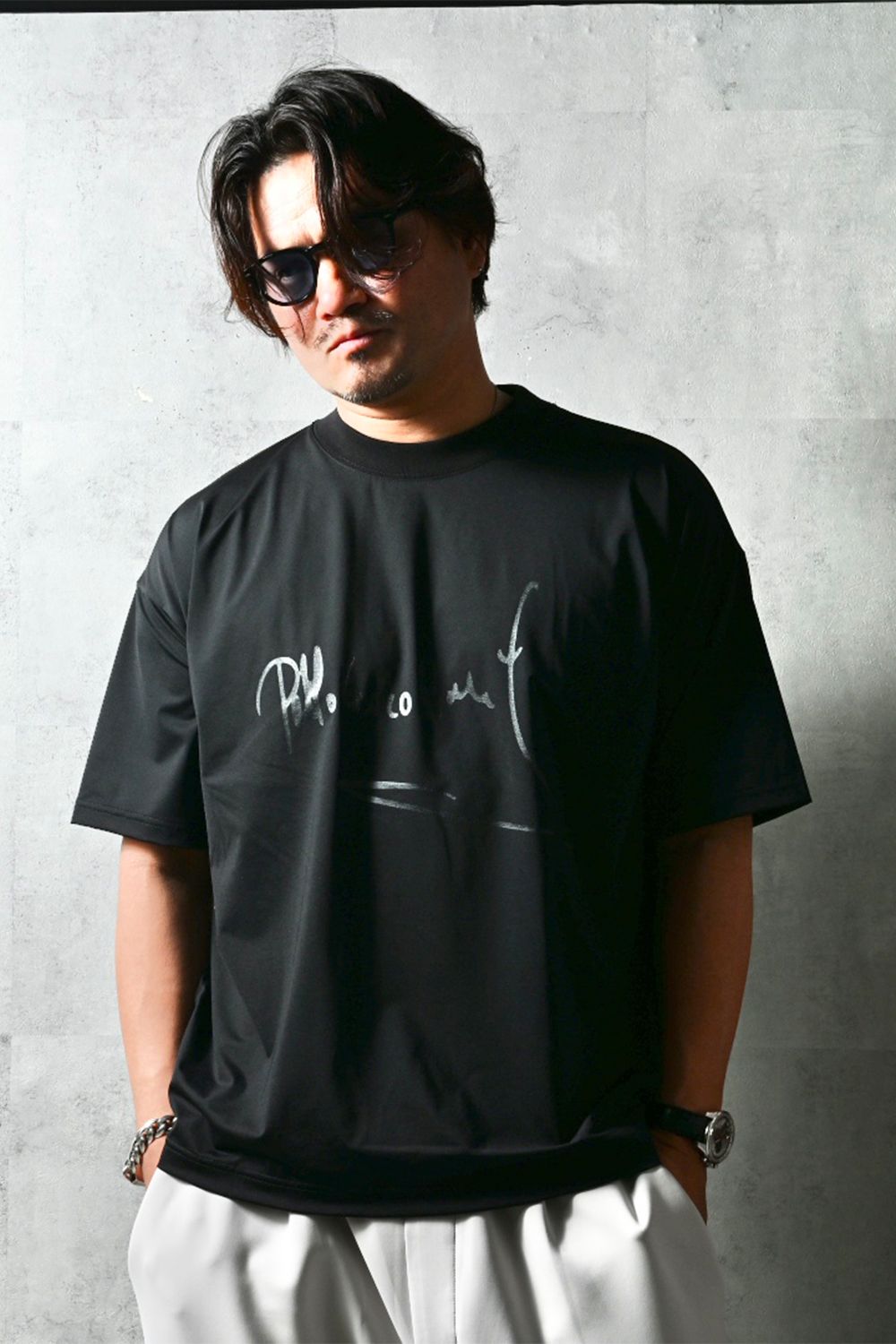 PB sign overnylon T / ナイロン オーバーサイズTシャツ