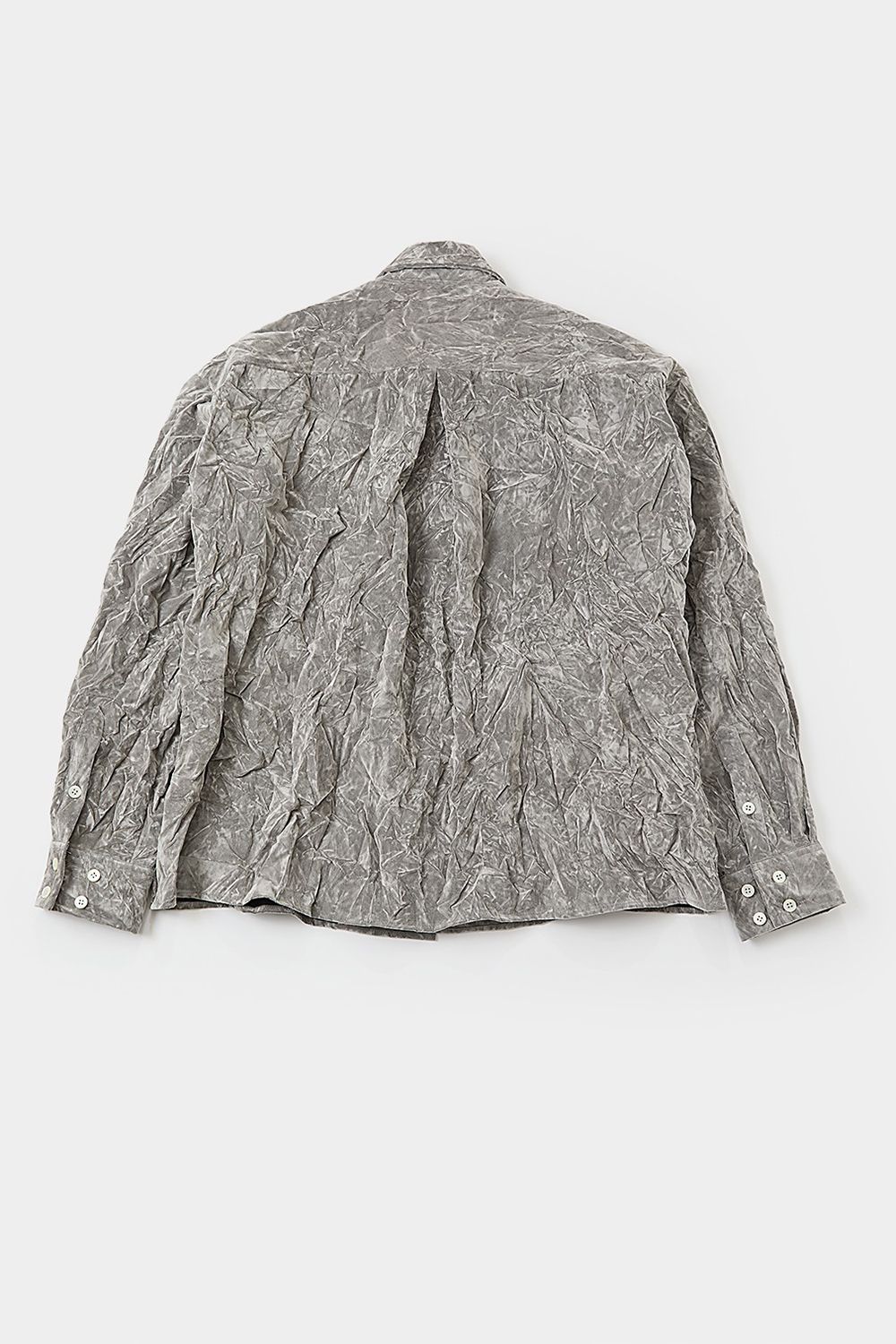 Flock printed washer shirt / フロッキープリント ワッシャー シャツ