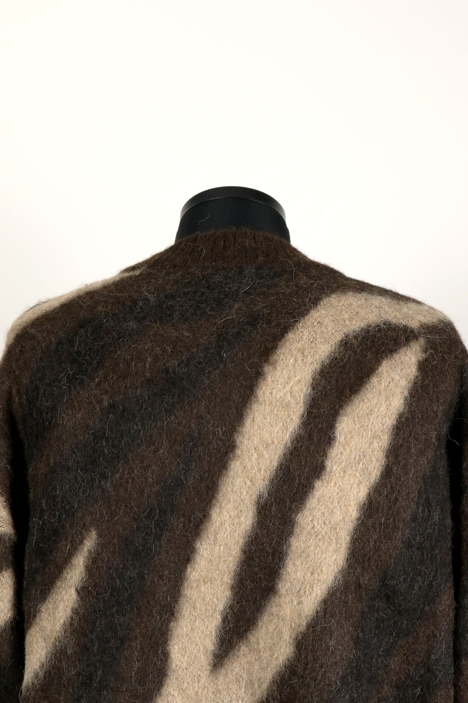 NATURAL COLOR ALPACA BIAS ZEBRA PATTERN JUMPER / ナチュラルカラー アルパカ バイアス ゼブラ パターン ジャンパー
