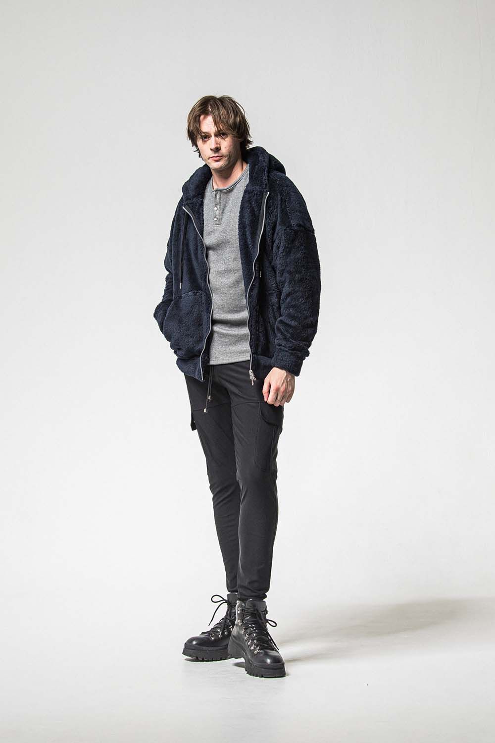 BOA ZIP LOOSE HOODIE / ボア ジップ ルーズ フーディ
