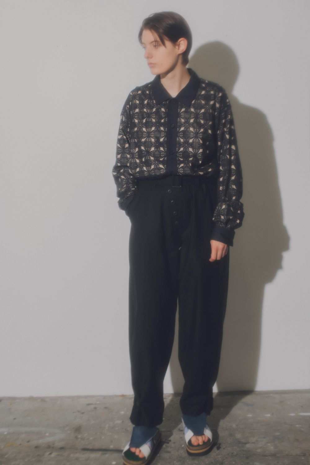 Laser pattern layered shirt / レーザー パターン レイヤード シャツ