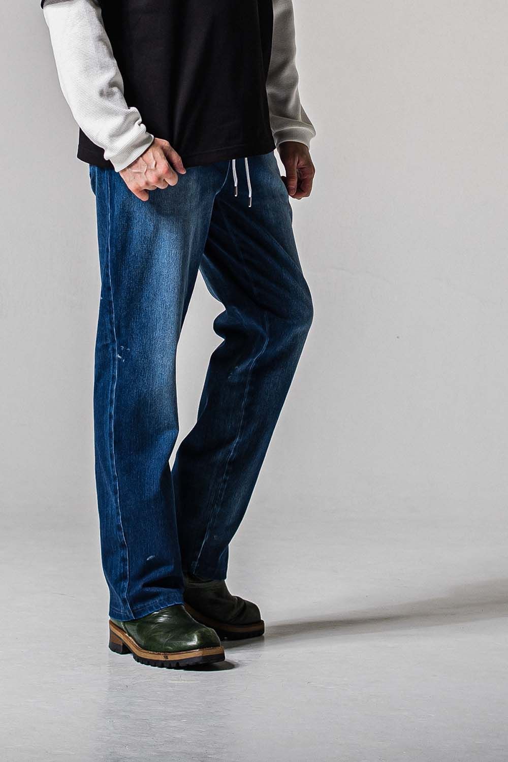 DENIM JERSEY WIDE PT / デニムジャージワイドパンツ