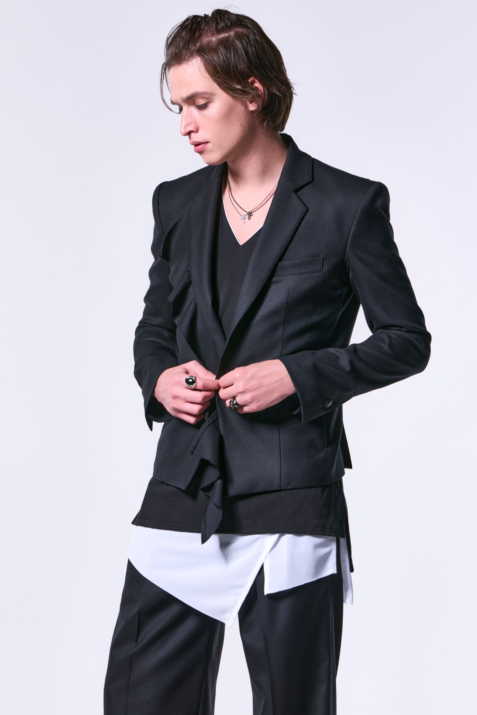 BEA-TENJIKU Slit Hem Layered T-Shirt / ベア天竺 スリットヘムレイヤードTシャツ