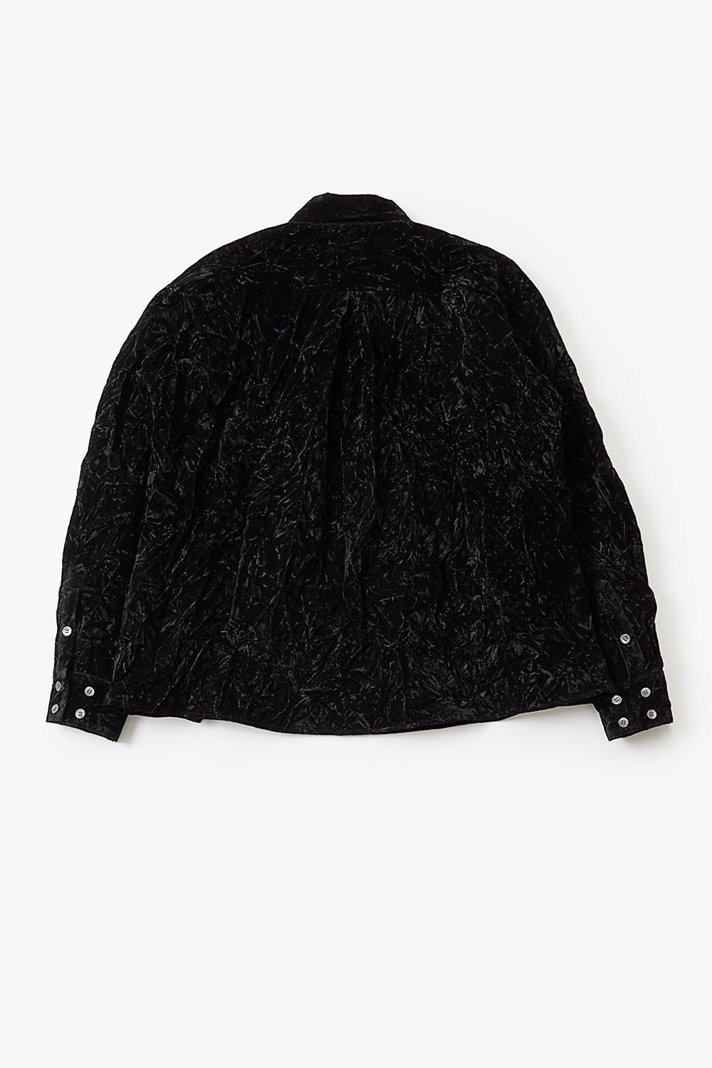 Flock printed washer shirt / フロッキープリント ワッシャー シャツ